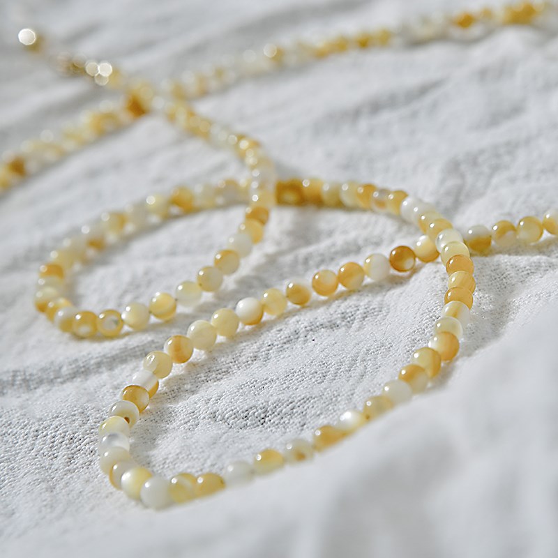 新款金色珍珠贝圆珠眼镜链条挂脖眼睛绳子时尚复古V口罩挂绳防划