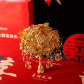 手捧花仿真黄金花瓣中式 婚礼diy材料包成品新娘结婚礼秀禾服婚纱