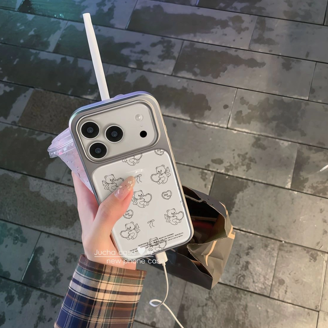 苹果17/16电镀滴胶ins风手机壳