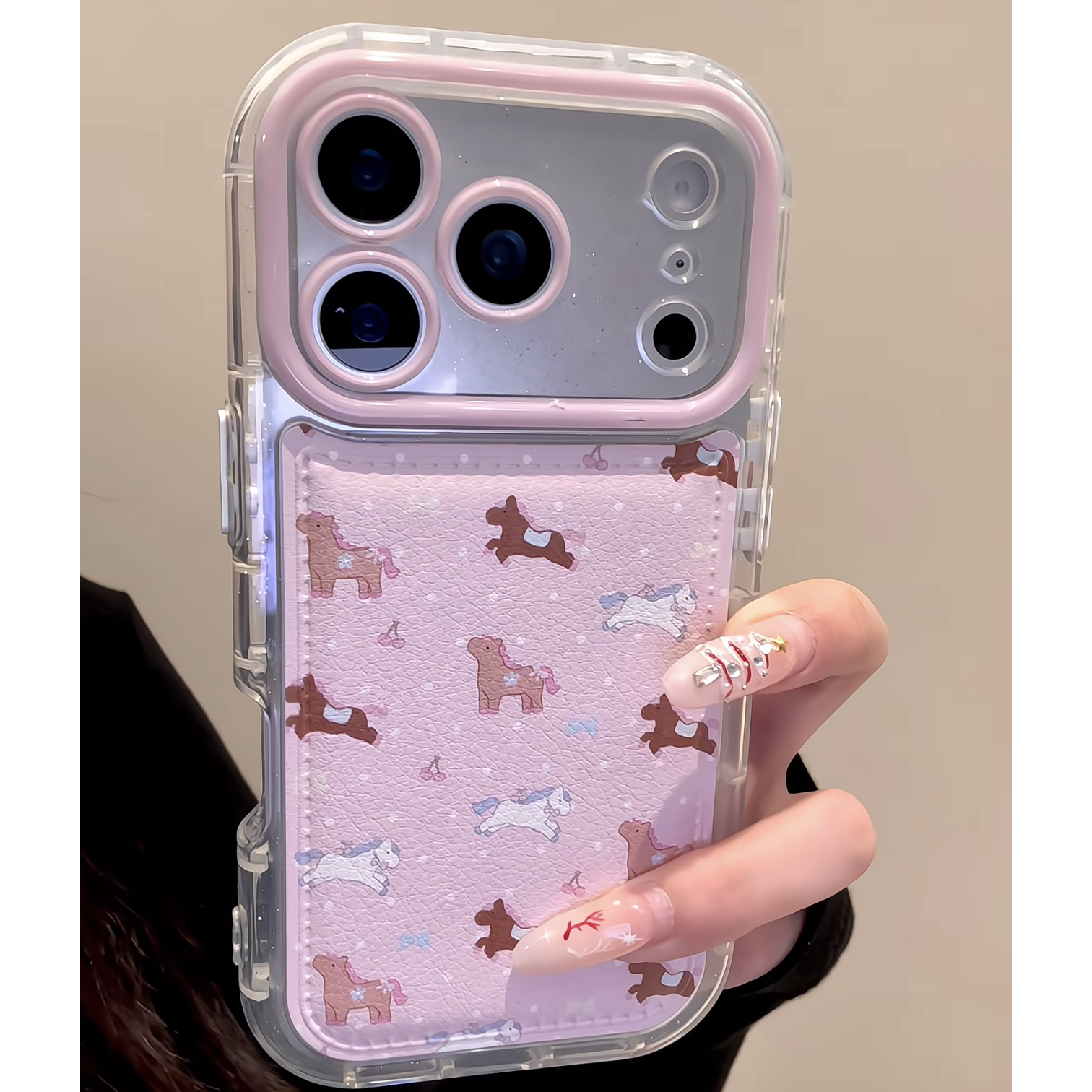 日韩卡通可爱粉底波点小马适用苹果17PM创意细闪iphone16pro全包手机壳华为Mate80PRO个性Pura80皮质保护套,3C数码配件,手机保护套/壳,淘宝优惠券,粉丝福利购,淘宝优惠卷