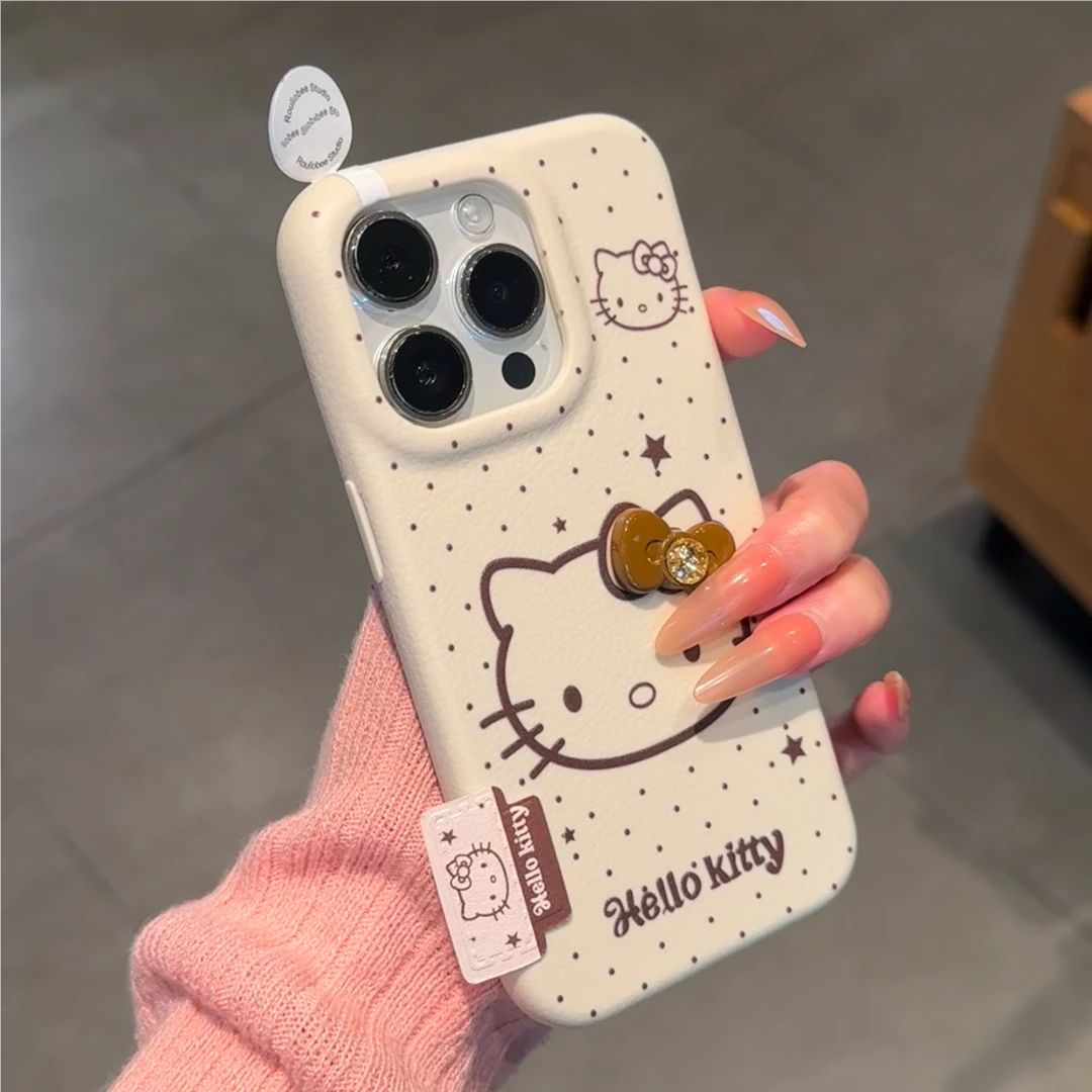 线条kitty蝴蝶结手机壳