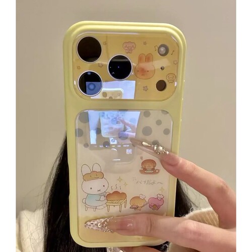 ins黄框波点厨师小兔保护套
