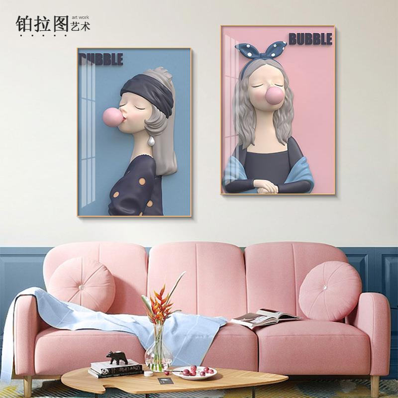 【折扣价】吹泡泡画可爱装女孩儿童房画床头挂沙发背景墙面美饰容