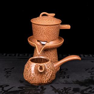自动过滤家用时来运转懒人旋转防烫茶壶泡茶器茶杯 石磨茶具套装