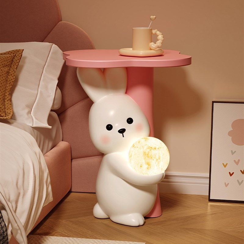 可爱兔子摆件落地客厅沙发边几高级感床头夜灯乔迁新居礼物送朋友,家居饰品,落地摆件,淘宝优惠券,粉丝福利购,淘宝优惠卷