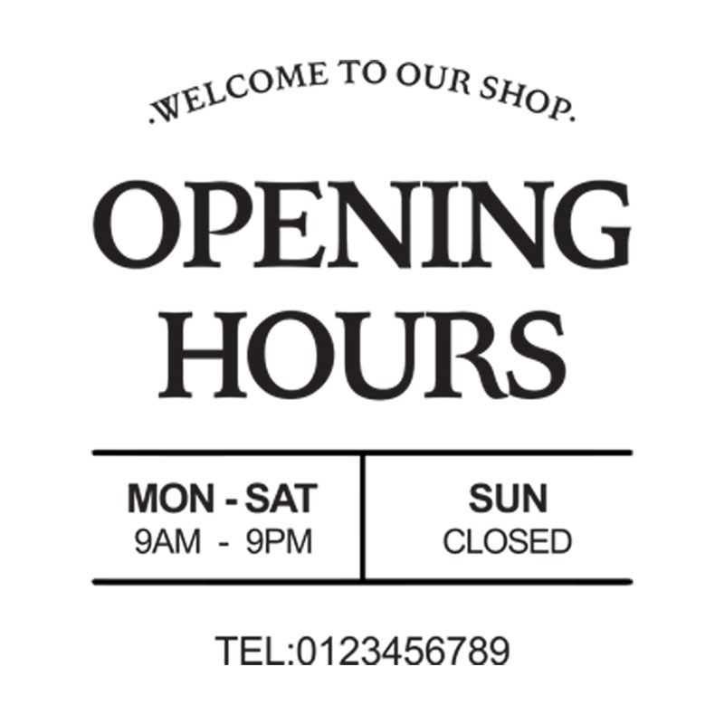 OPEN时间咖啡奶茶甜品蛋糕服装店铺墙面玻璃橱窗门装饰贴纸