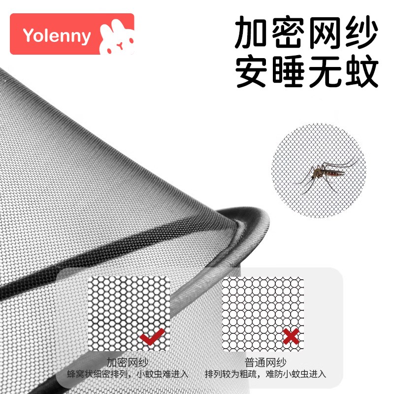 婴儿车蚊帐全罩式通用推车可折叠加密网纱支架遮光防蚊罩宝宝摇篮