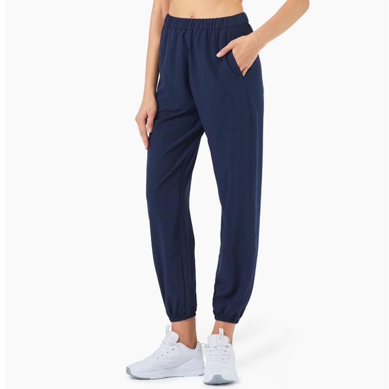 高货速发花色折扣AD1293健身裤女中腰纯色宽松显瘦瑜伽运动训练长