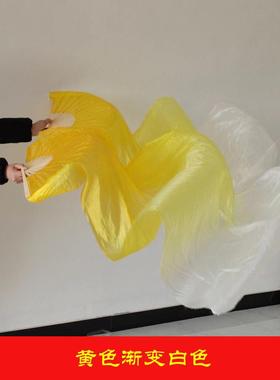 高货速发高先玉原版扇子黄河从我家门前过黄色长绸加长双面真丝扇