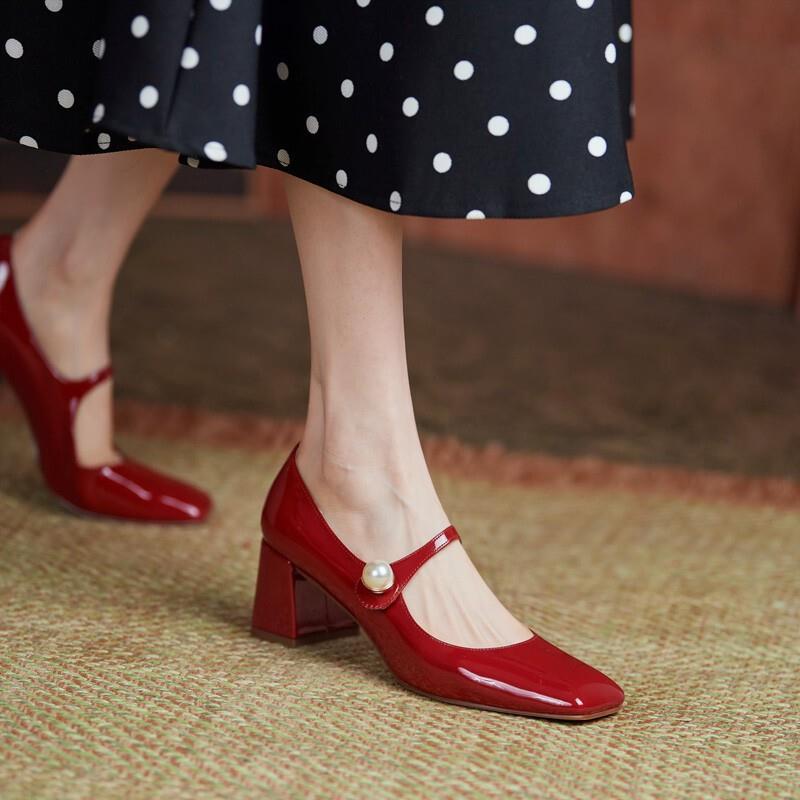 正货法式复古玛丽珍鞋女20
