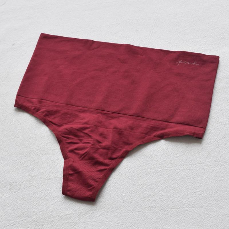 高货速发花色运动P~ink高腰收腹无缝弹力瑜伽内裤跑步训练健身丁