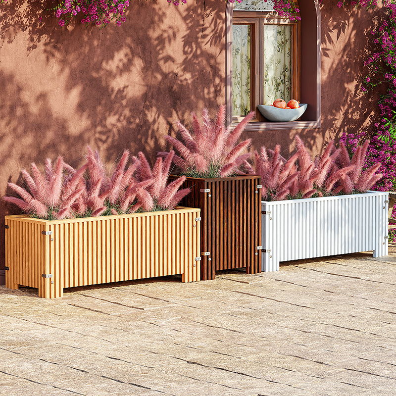 户外防腐木花箱子长方形室外木质庭院大花盆种植箱木头种菜箱组合