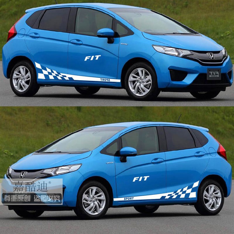 新飞度gk5改装车身腰线拉花 专用车贴纸 个性饰贴 遮盖划痕刮痕贴