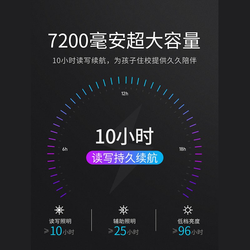 良亮可移动式充电led台灯学生宿舍学习专用大容量超长续航照明灯