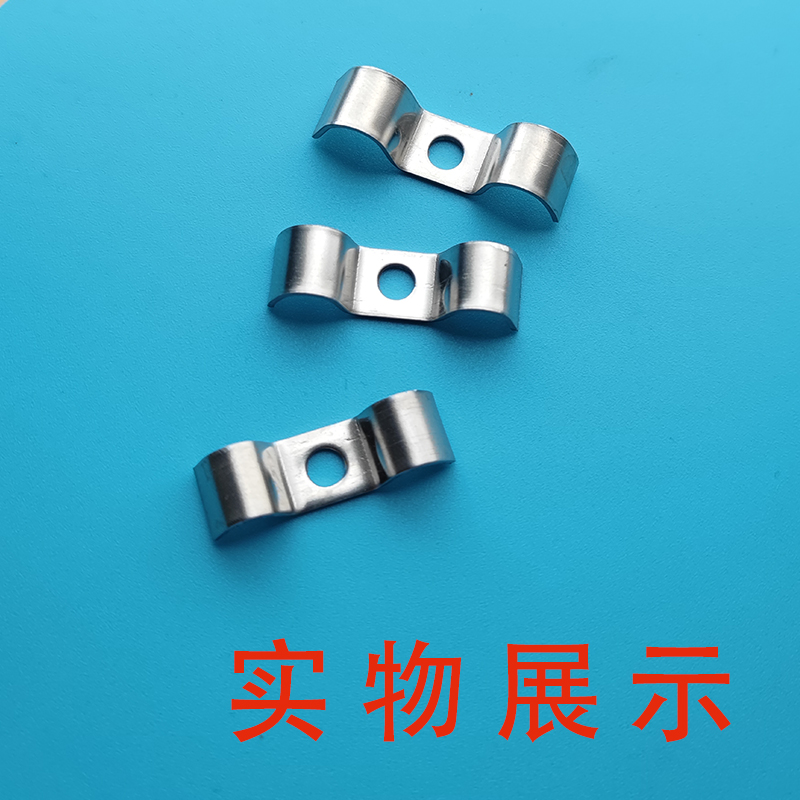 304不锈钢单孔双边压管管夹双条骑马卡P型卡线缆PC油管固定夹防锈