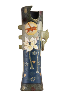 新中式陶瓷酒柜装饰品客厅博古架小摆件隔断玄关禅意佛系插干花瓶