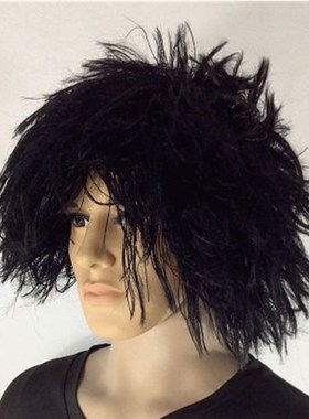 乞丐假发短卷发化妆舞会爆炸头假发男野人头套表演叫花子疯子假发