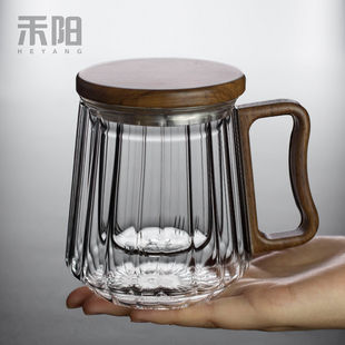 玻璃茶杯家用耐热茶水分离泡茶杯家用茶道杯带过滤喝水杯子 禾阳