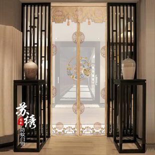 刺绣吸条防蚊门帘免打孔门帘自子隔断帘整夏季 家用 新款 磁铁新中式