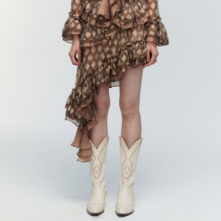 时尚 新品 印花荷叶边半裙 GENESIS2025年冬季 ORA