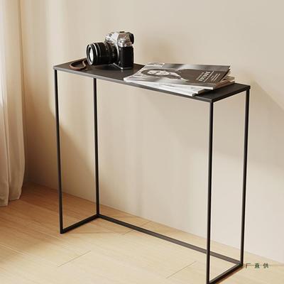 北欧门厅玄关台现代简约靠墙极窄长条桌落地沙发后夹缝铁艺置物架