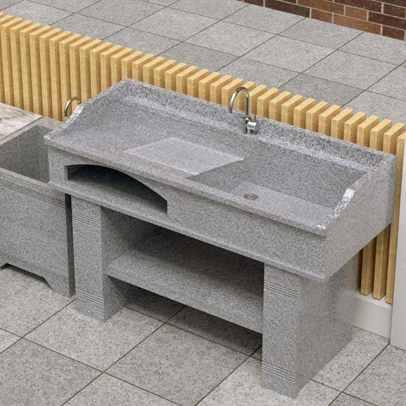 石头洗衣池带搓板户外大理石水池室外庭院石材洗手池阳台拼接水槽