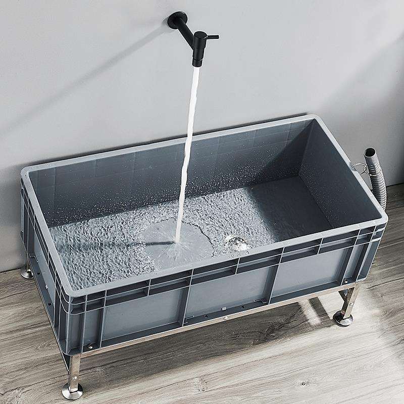 可移动大号拖把池卫生间厕所洗拖布地盆落地式不锈钢支架墩布拖地