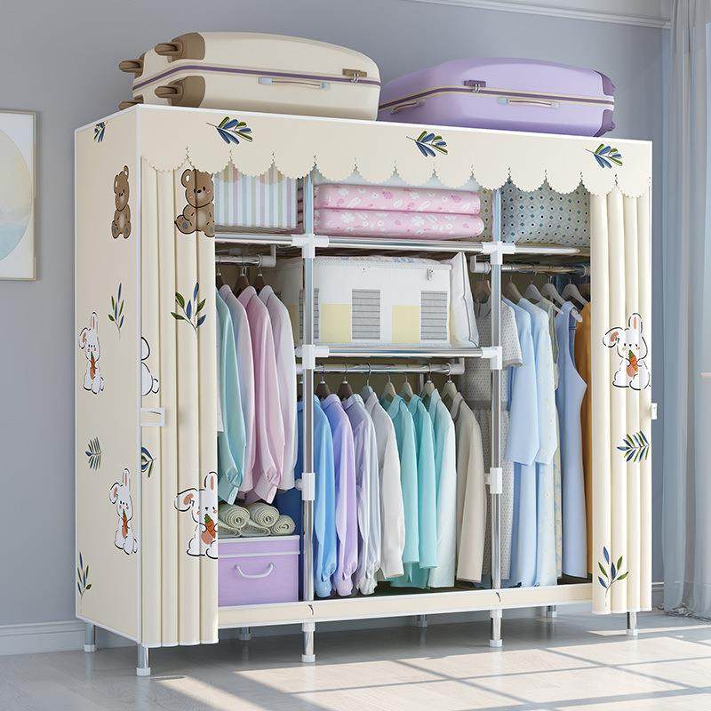 简易布衣柜出租屋钢管加粗衣橱家用卧室多层收纳一件