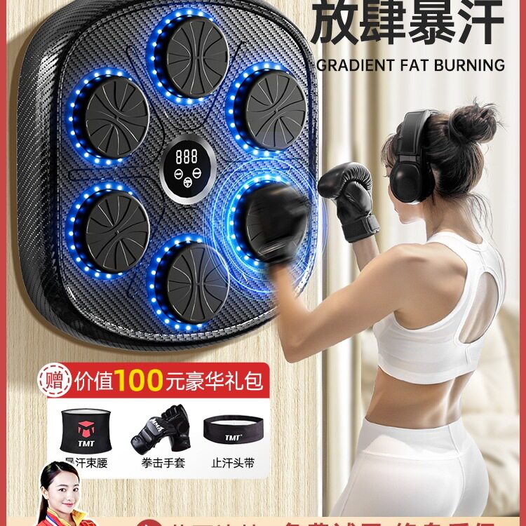 智能音乐拳击机家用成人墙靶儿童打击反应室内电子靶散打训练器材