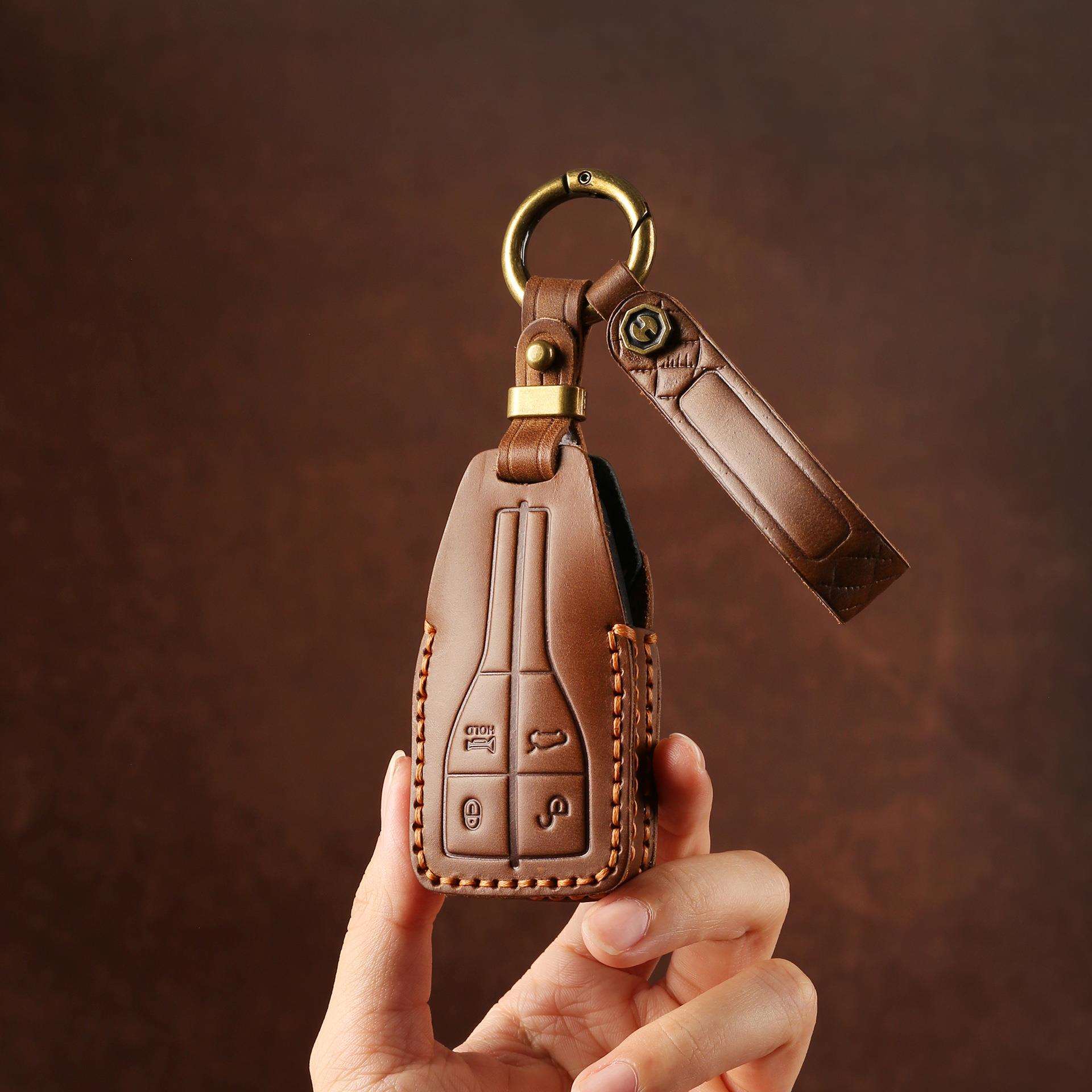 适用红旗hs5钥匙套h9/eqm5/hs7汽车钥匙壳扣高档真皮复古创意手工