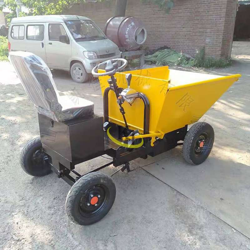 电动砂浆运输小推车  电动灰斗车四轮电动拉灰车  建筑工程翻斗车