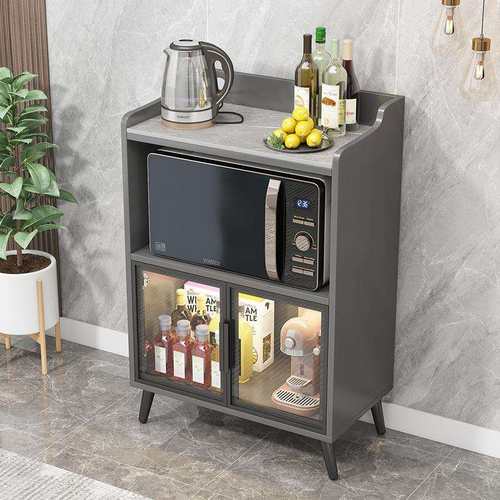 r^客厅餐边柜岩板茶水柜轻奢微波炉柜简约现代储物柜靠墙实木小柜