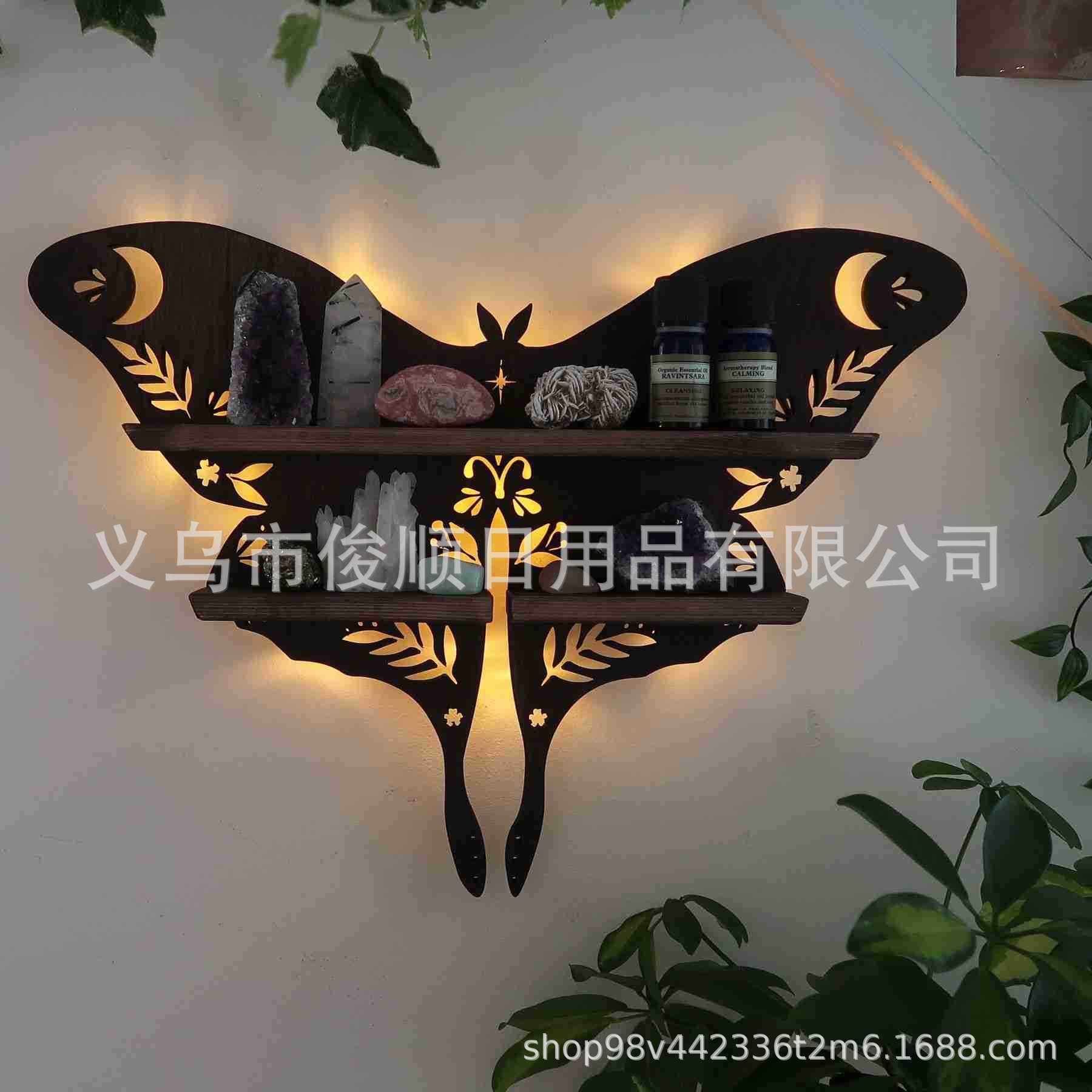 Luna Moth Lamp Crystal Shelf月神蛾灯水晶架蝴蝶水晶置物架
