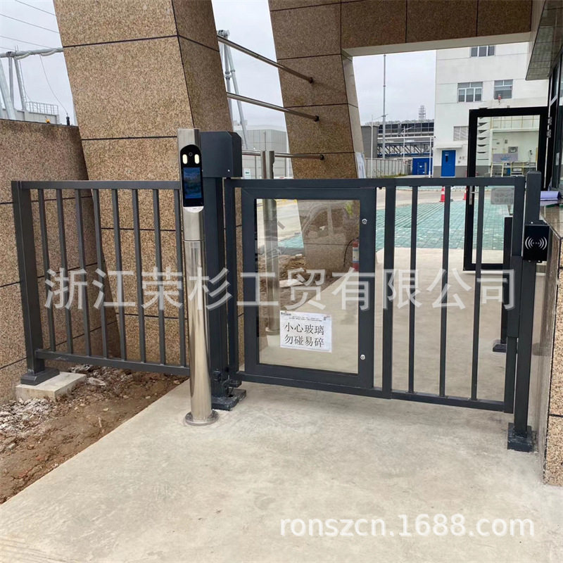 广告门小区侧小门人行通道自动门禁系统人脸识别刷卡电动栅栏门