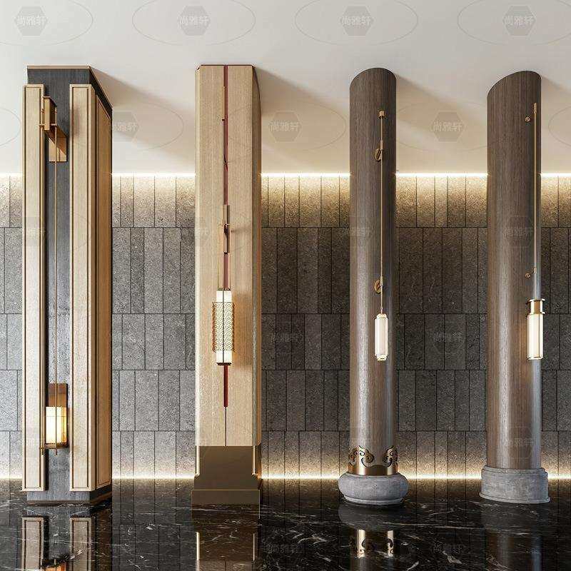 新中式创意个性长条壁灯客厅景观大堂装饰灯设计师款过道走廊灯