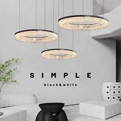 意式极简别墅客厅吊灯大厅主灯全铜轻奢高级感圆环2025新款卧室灯