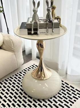 轻奢客厅沙发边几边柜高级感简约意式小茶几床头柜移动茶几小桌子