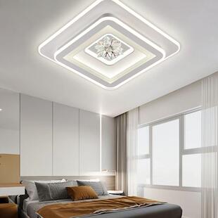 新款水晶亚克力卧室led吸顶灯LED房间智能护眼语音遥控简约现代