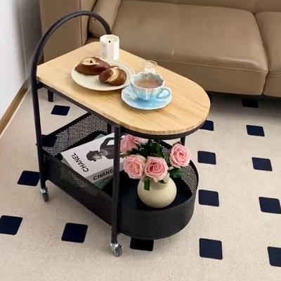 边几客厅家用小户型实木茶几现代简约阳台角几卧室极简桌子小推车
