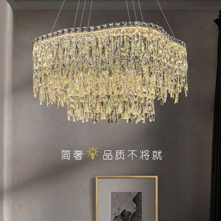 新款意式轻奢水晶吊灯后现代简约客厅豪华大气别墅卧室餐厅主灯