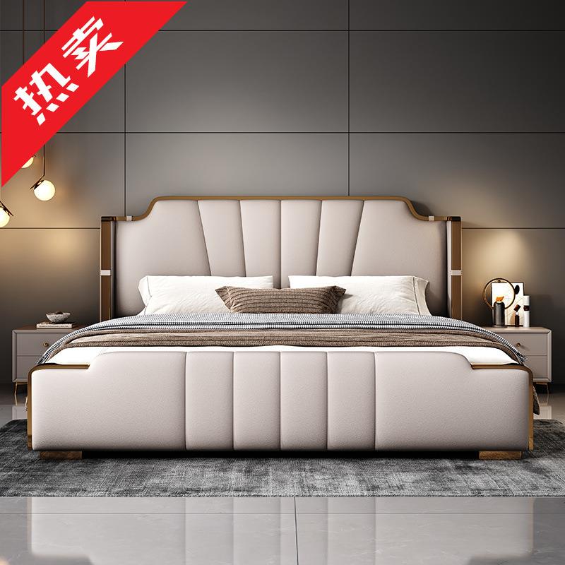 ir意式轻奢床双人1.8x2米卧室家用1.5米主卧婚床高级豪华气压储物