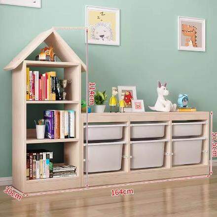 实木儿童玩具收纳柜整理柜宝宝绘本一体书架大容量客厅阳台置物架