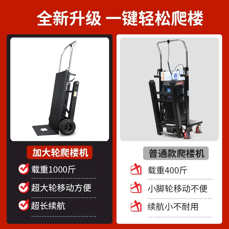 履带式电动爬楼机货物搬运家电水泥好帮手楼梯搬运车设备神器工具