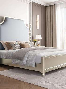 实木床美式轻奢法式小户型复古床主卧实木双人床现代简约儿童床