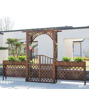 农庄室外拱门小院门拱门拱形门网红大门户外花园防腐木门庭院实木