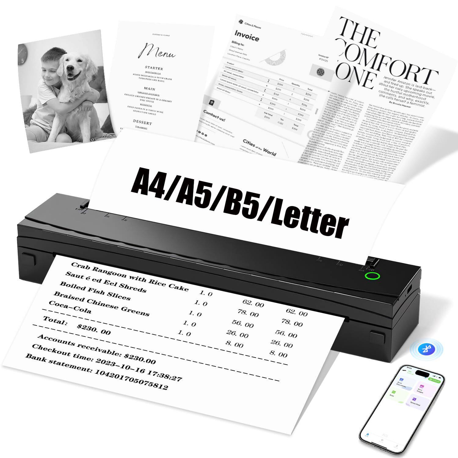 热敏A4纸家用打印机便携办公无墨跨境D80出口纹身Tattooprint