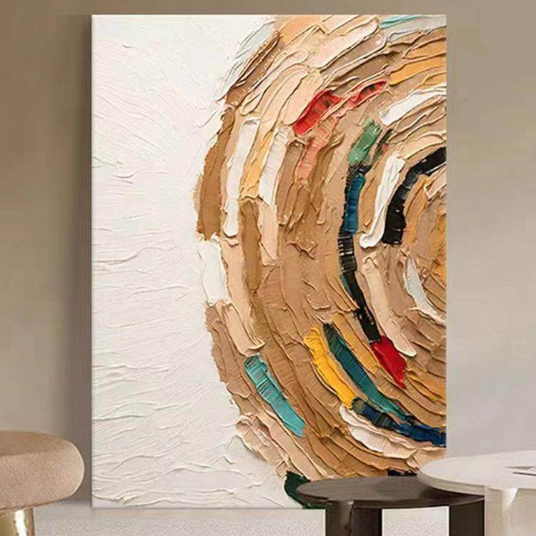 纯手绘极简抽象装饰画现代简约客厅玄关挂画大尺寸落地画立体油画