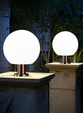 柱头灯大门柱子灯户外市电接电两用别墅大门庭院围墙灯河堤景观灯