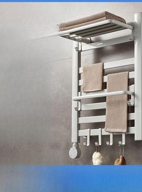 智能电加热毛巾架子家用卫生间免打孔加热烘干浴室置物架子壁奥跃