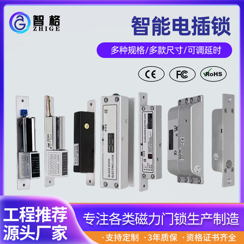 跨境批发常温电插锁仓库防火门锁智能电子锁低温延时门禁锁冰柜锁